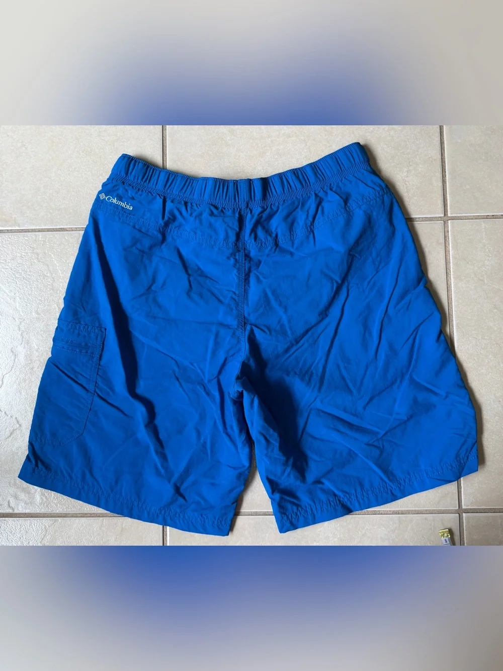 Columbia Mens Cargo Shorts S Packable Blue Belted Mesh Liner Nylon Swim Hiking